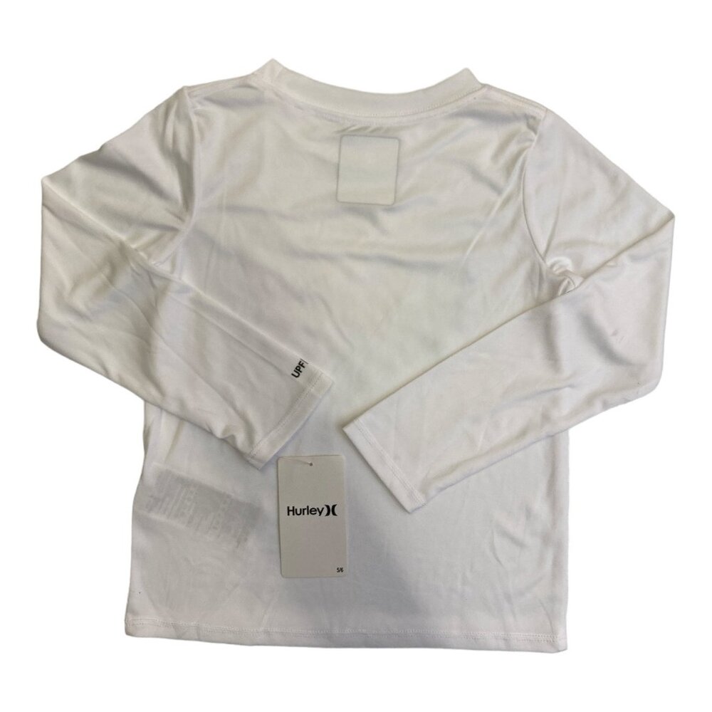 NEW Hurley Girl's Long Sleeve Dri-Fit UPF 50+ Swim Shirt White - Picture 3 of 9